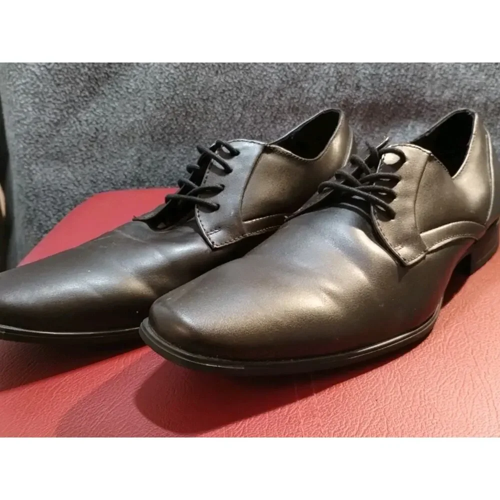 Calvin Klein Mens Benton Smooth Leather Oxford Dress Shoes Dark Brown Size 8 US